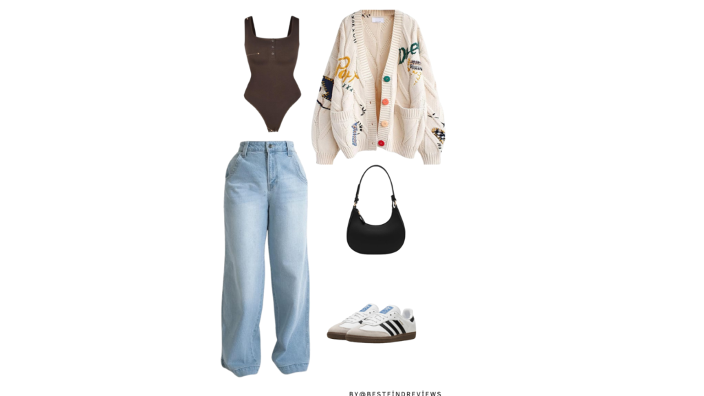 Wide-Leg Jeans and Cardigans